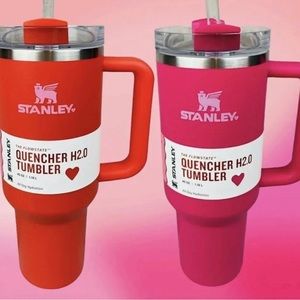 Stanley Valentine’s Day Heart 40 oz Cosmo PINK and Target RED IN HAND